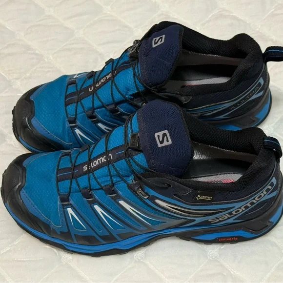 Salomon X Ultra GoreTex hiking Shoes with Quick-Lace System size 8 blue